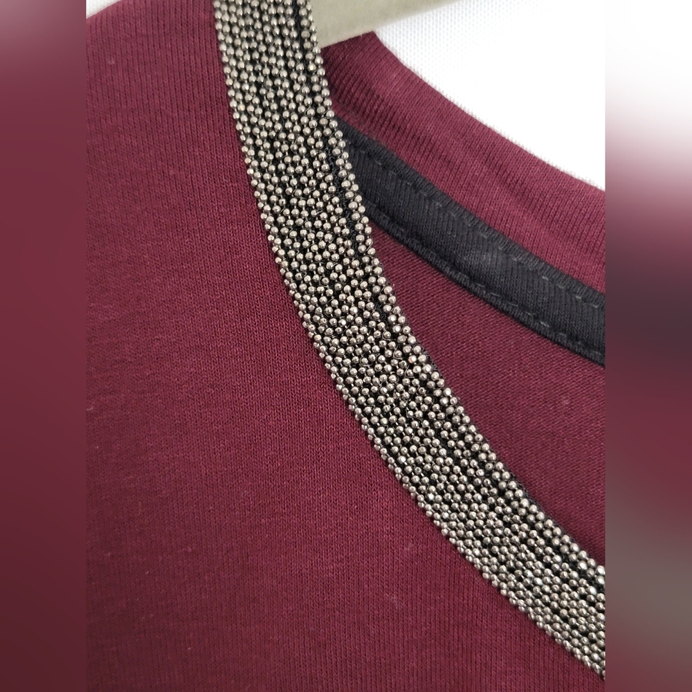 Anne Klein Sleeveless Tank Top with Metallic Trim Size L - Picture 4 of 7